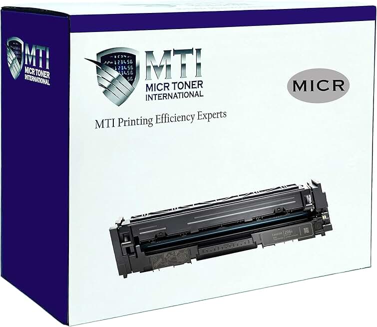 MTI 206A MICR Toner Modified Replacement for HP 206A 206X | HP Color Laser Pro M255dw M255nw MFP M282nw M283cdw M283fdn M283fdw | W2110A Check Printer Magnetic Ink