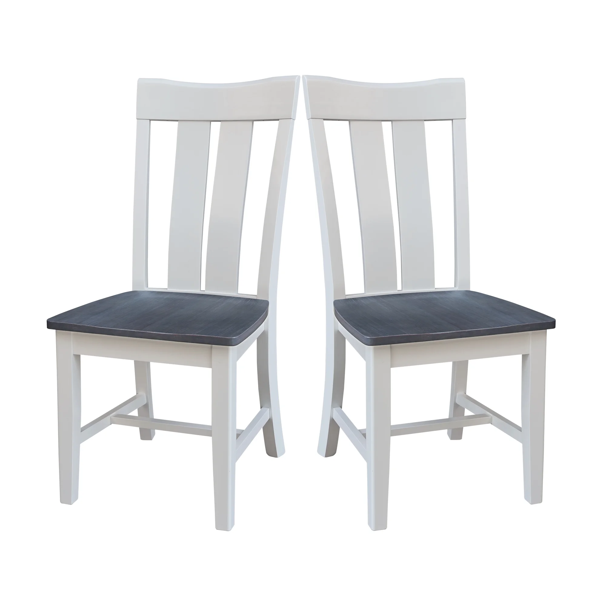 International Concepts Ava Solid Wood Dining Side Chair in White (Set of 2)