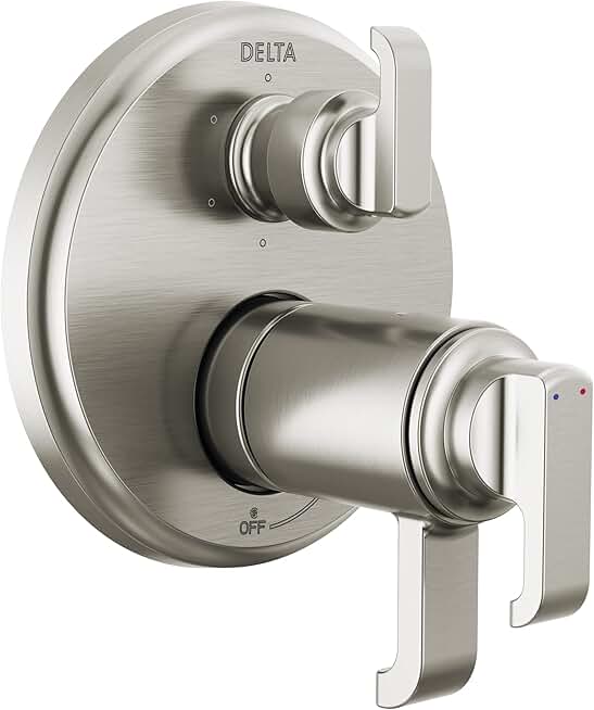 Delta Faucet Tetra 17T Series Brushed Nickel 6-Setting Integrated Diverter Valve Trim Kit, Brushed Nickel Diverter Valve Trim Kit, Lumicoat Stainless T27T989-SS-PR (Valve Not Included)