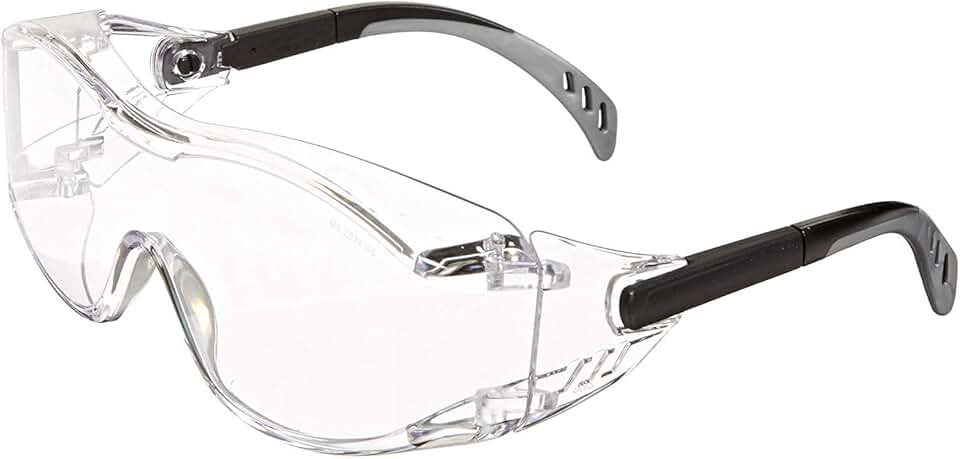 Gateway Safety 6980 Cover2 Safety Glasses Protective Eye Wear - Over-The-Glass (OTG), Clear Lens, Black Temple