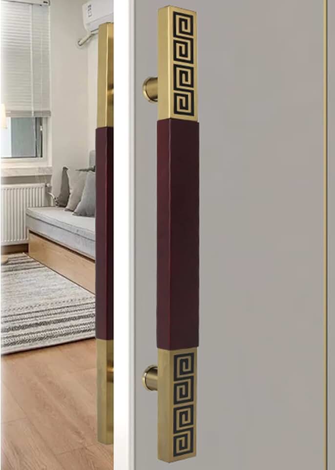 Double Sided Sliding Door Handle with Hardware,Square H Shape Heavy Duty Swing Door Handle Heavy Duty Swing Door Handle,Indoor Outdoor (Color :A,Size :120cm/4ft)