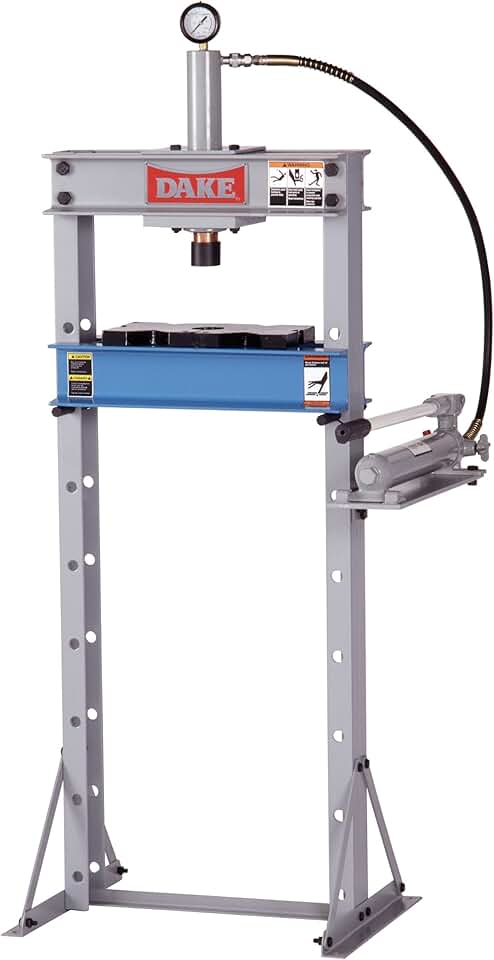 Dake F-10 Model Manual Utility Hydraulic Floor Press, 10 Ton Capacity, 24