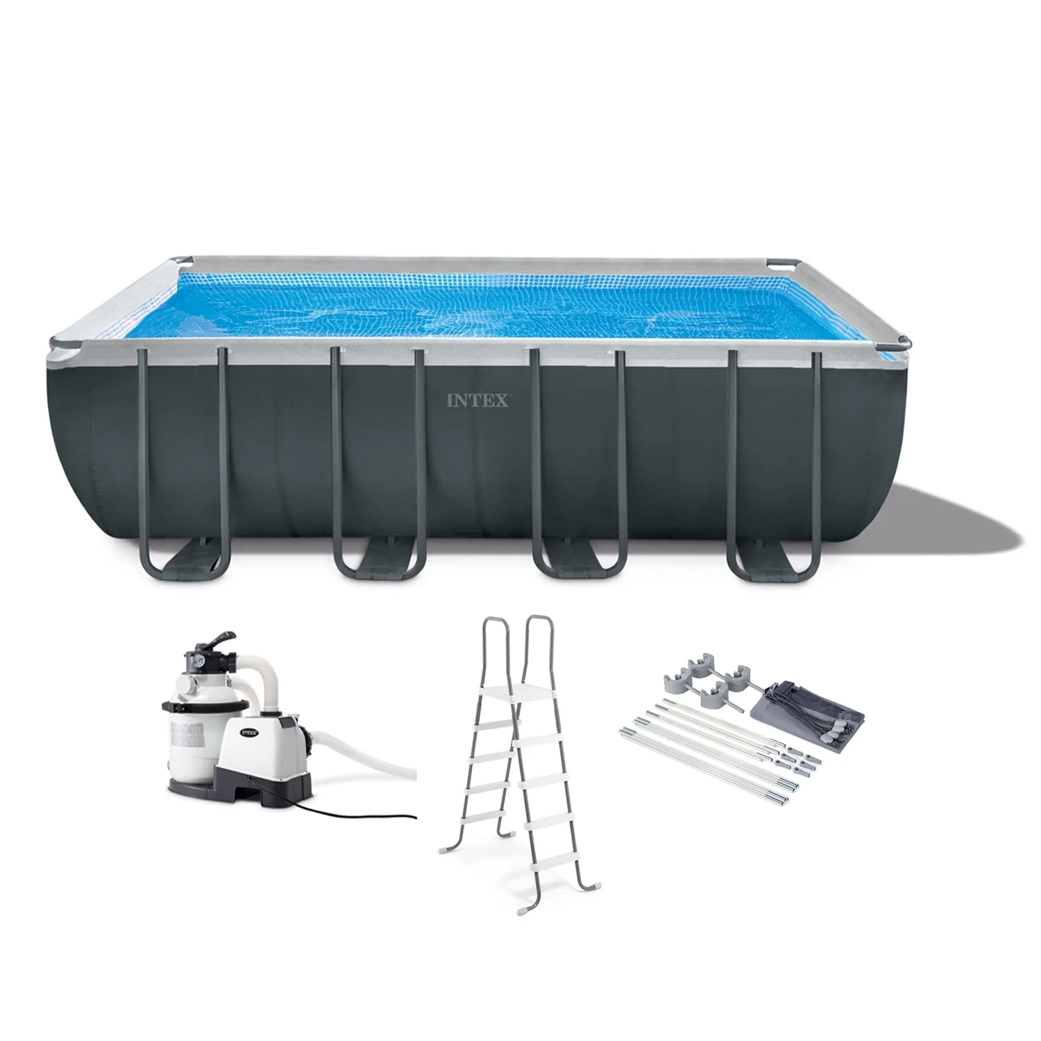 Intex 18Ft x 52In Ultra XTR Rectangular Frame Swimming Pool Kit with Canopy