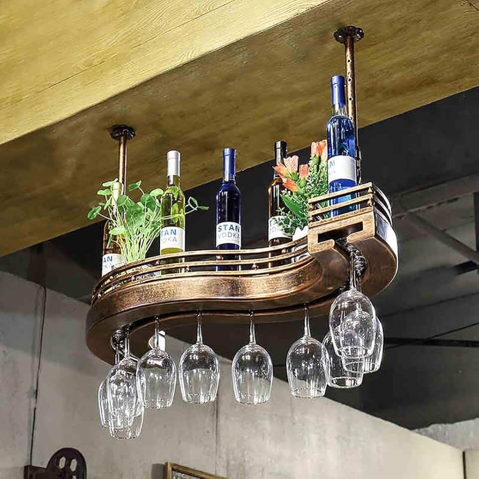 Wine Rack Wine Glass Rack, Shelf Wine Glass Holder,Wine Glass Rack, Wine Glass Rack, Champagne Glass Rack,Glassware Rack Ceiling Wine Holder (Size : 100 30cm)