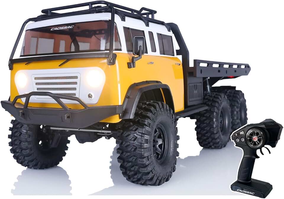 CROSSRC JT6 6WD 6X6 RTR 2.4GHz 1/10 RC Crawler Remote Control Flatbed Car Model Yellow