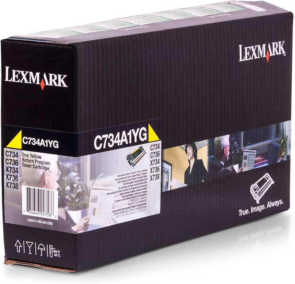 Lexmark C734A1YG Return Program Toner Cartridge, Yellow-in Retail Packaging