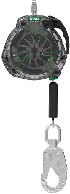 MSA 63206-00A V-TEC Standard Self Retracting Lanyard - Galvanized Cable - 20' (6m) Length, 3/16