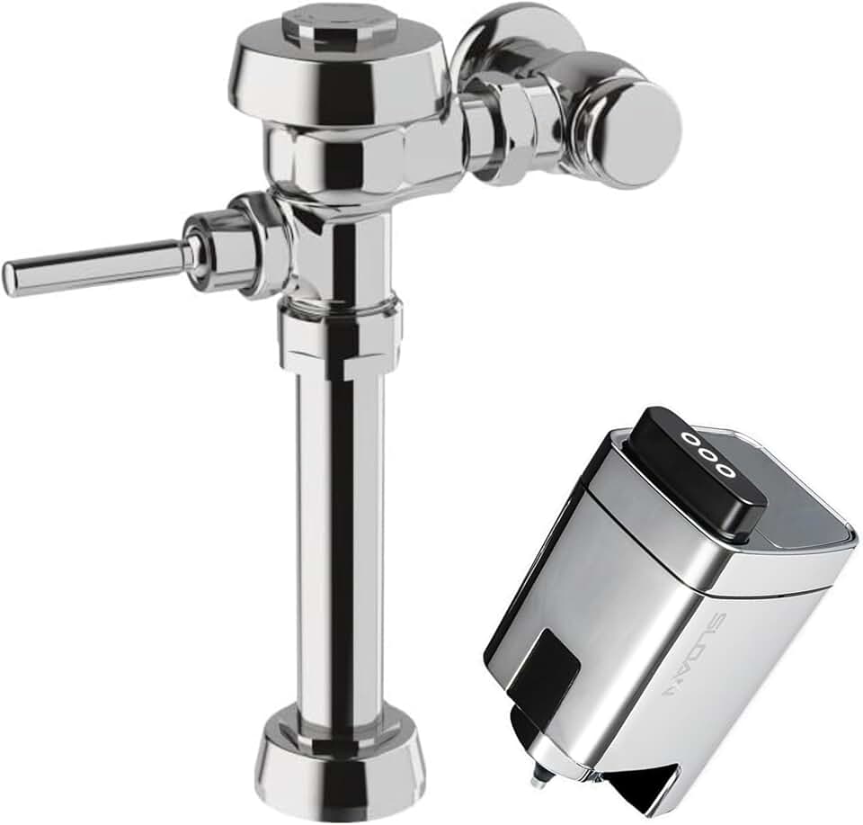Sloan Royal 111 Water Closet Flushometer, 3010000 & Sloan EBV-500-A Retrofit, 3325500 Bundle - Fixture Connection Top Spud, 1.6 GPF Flush Valve, Exposed Side Mount Sensor, 72 Hour Sentinel Flush