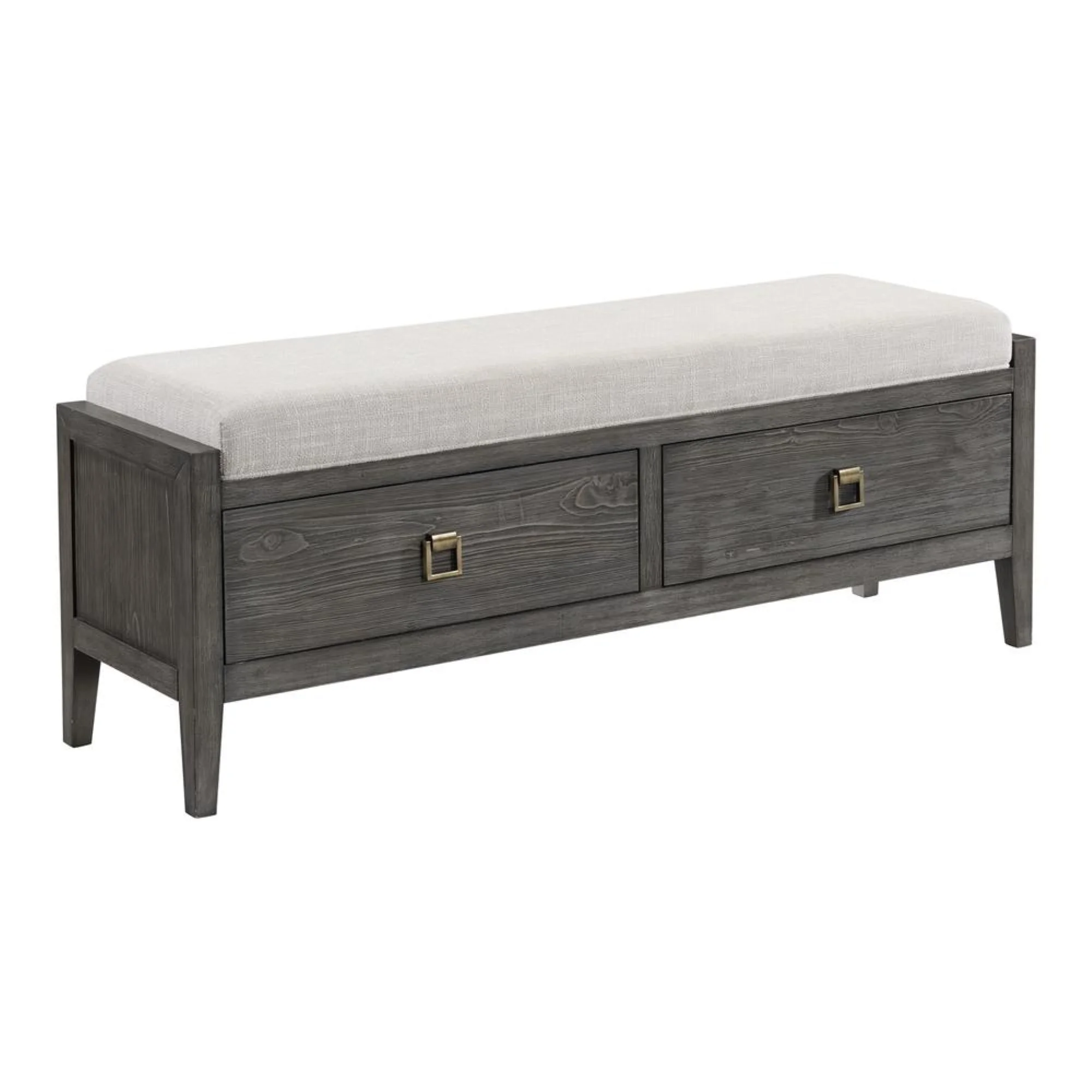 Intercon Furniture Portia Bedroom Transitional Wood Storage Bench in Gray