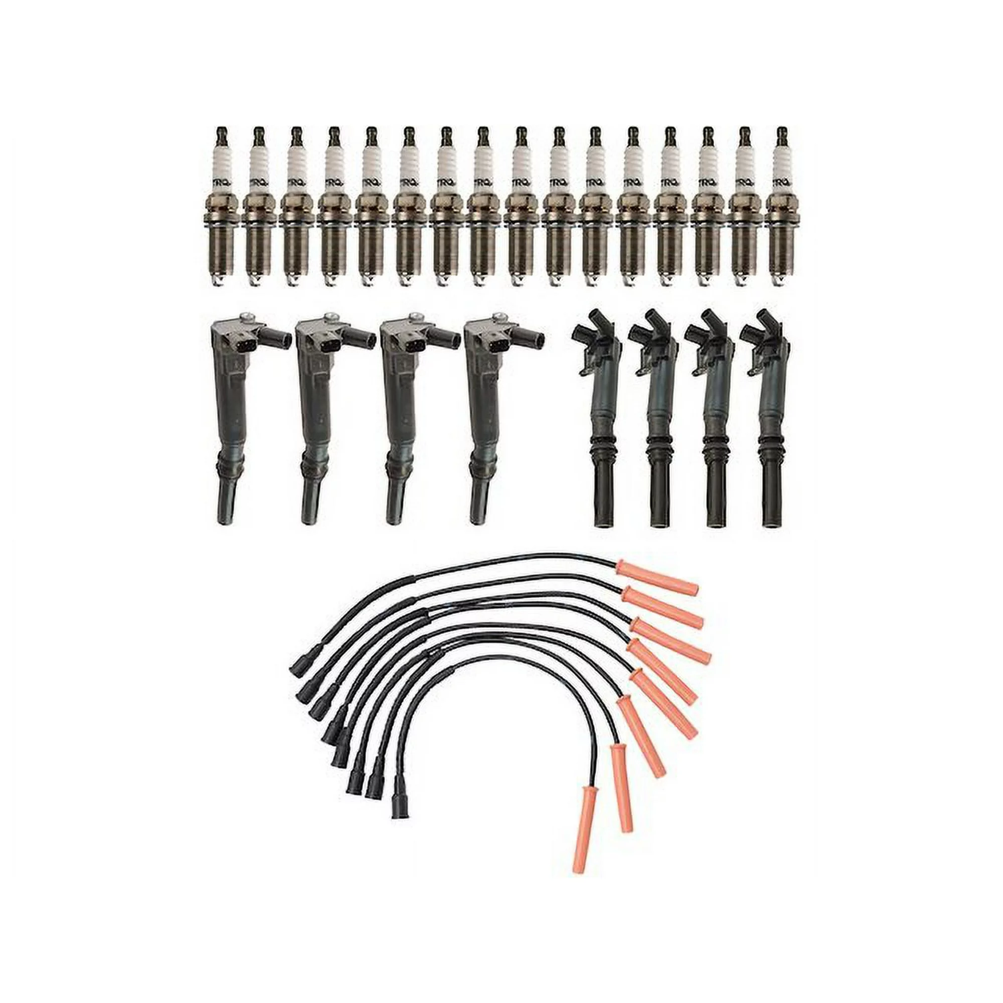 Ignition Coil Spark Plug and Wire Set - Compatible with 2010 - 2014 Ford F-150 6.2L V8 2011 2012 2013