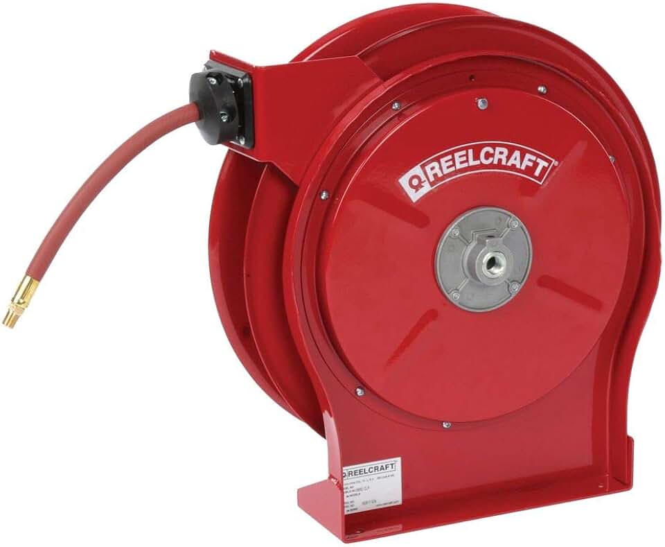Reelcraft 5650 OLP 3/8-Inch by 50-Feet Spring Driven Hose Reel for Air/Water