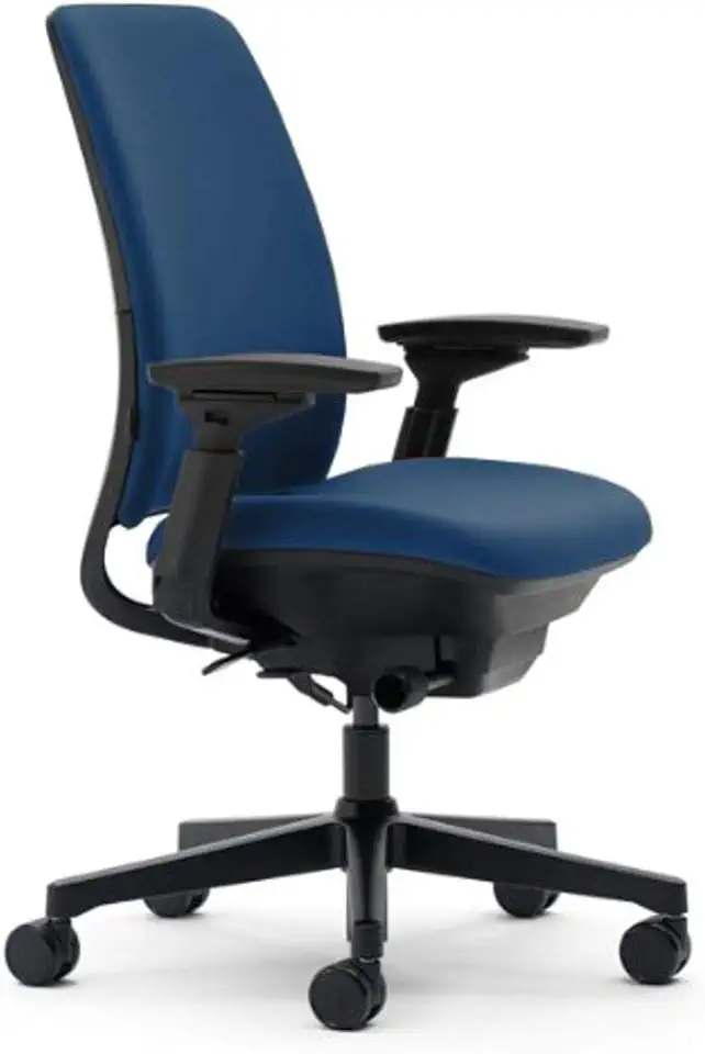 Steelcase Amia Office Chair - Most Comfortable Sit - 4 Points of Adjustability - Ergonomic Desk Chair - Home Office Chair with Upper Back Support - Adjustable Lumbar Support - Buzz2 Blue Fabric
