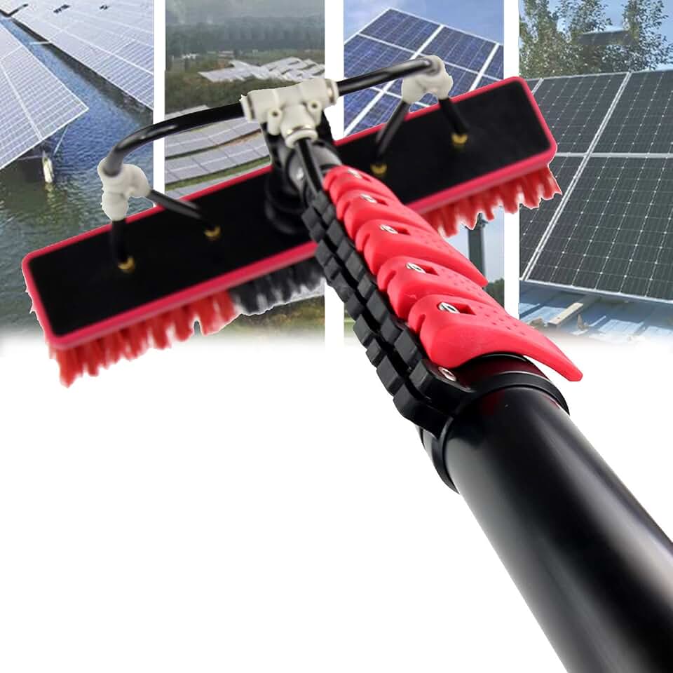 Water Fed Telescopic Brush Pole Kit Window Cleaning Pole Water Fed Telescopic Brush/Extendable Cleaner Conservatory Roof for Photovoltaic Panel Trucks,55cmbrush-30FT/9M
