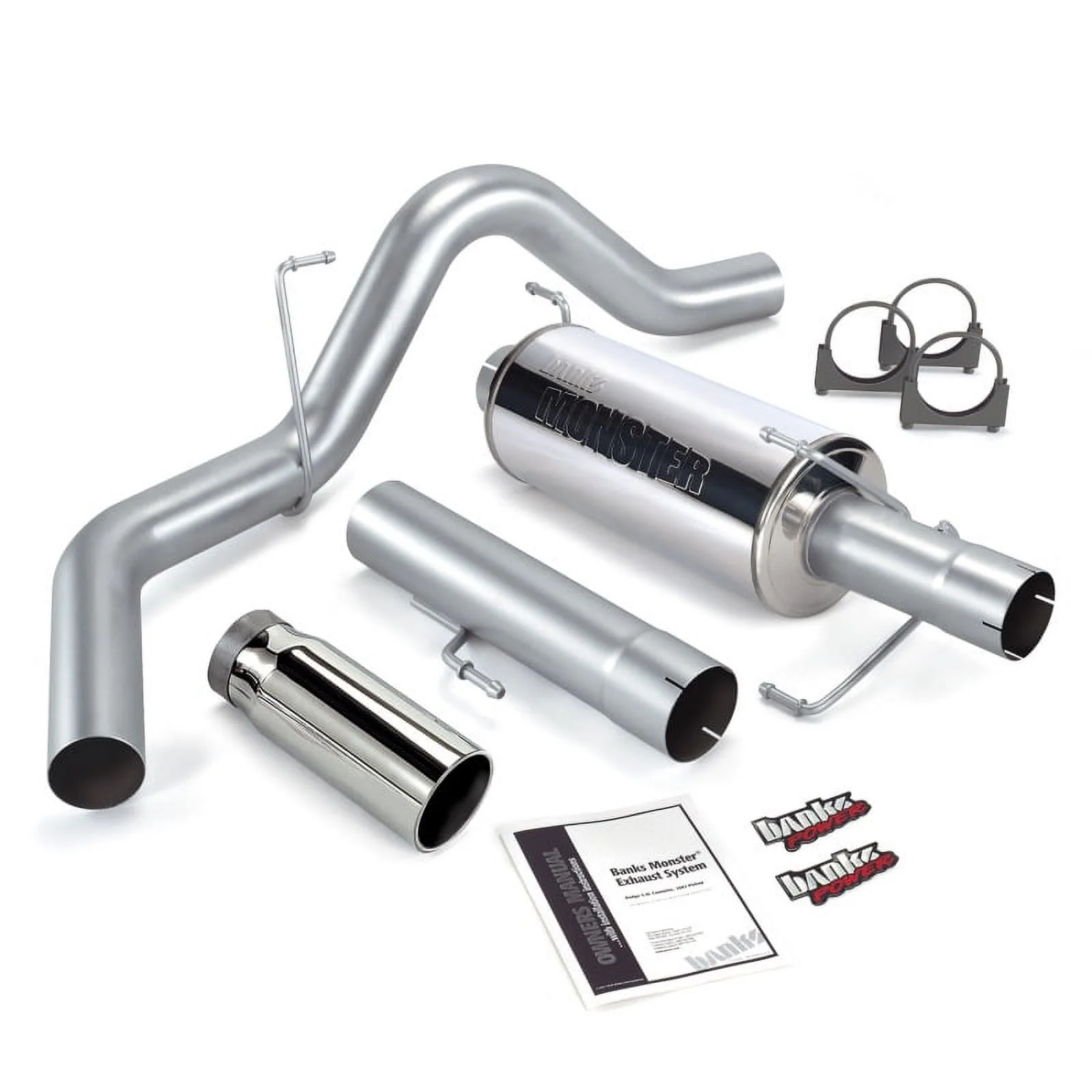 Banks Power 04-07 Dodge 5.9L 325Hp SCLB/CCSB Monster Exhaust Sys - SS Single Exhaust w/ Chrome Tip Fits select: 2004-2007 DODGE RAM 2500, 2004-2007 DODGE RAM 3500