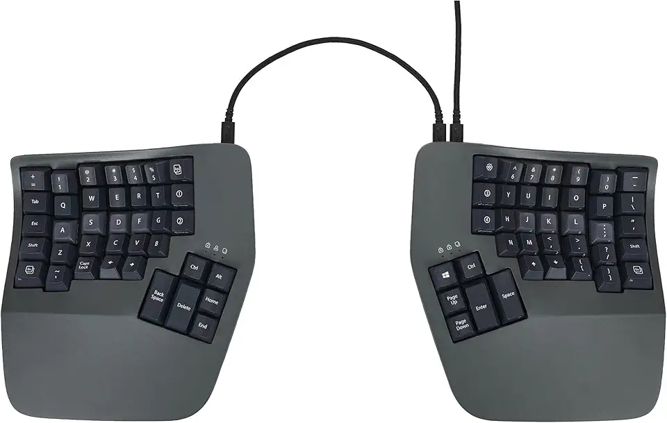 KINESIS Advantage360 Split Ergonomic Keyboard - USB-C | Quiet Mechanical Switches | Fully Programmable | Contoured Shape | Adjustable Tenting | PBT Keycaps