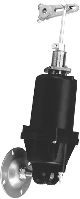 Johnson Controls D-4073-3 Series D-4073 Pneumatic Piston Damper Actuator with Universal Mounting Bracket, 5 to 10 psig