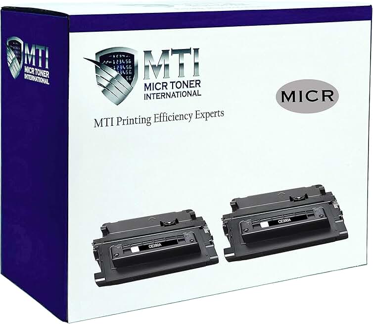 MICR Toner International Compatible Magnetic Ink Cartridge Replacement for HP 90A CE390A Laser Printers M601 M602 M603 M4555 (Pack of 2)