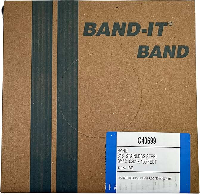 BAND-IT C40699 316 Stainless Steel Uncoated Band, 3/4