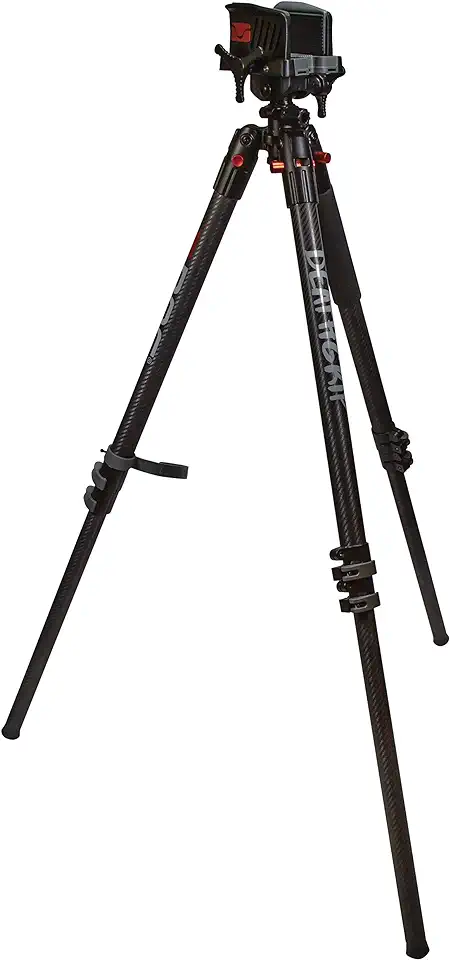 BOG DeathGrip Carbon Fiber Tripod with Durable Frame, Lightweight, Stable Design, Bubble Level, Adjustable Legs, Shooting Rest, and Hands-Free Operation for Hunting, Shooting, and Outdoors