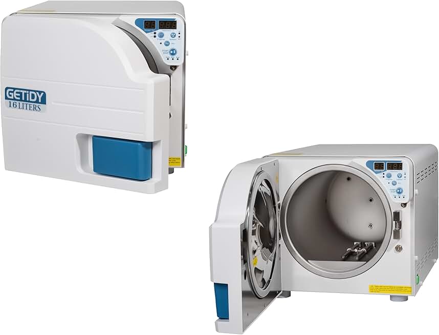 Getidy 16L 1200W Autoclave Sterilize 304 Stainless Complete Accessories AC110V with Digital LED Display Double Control Lock System JCH-16 (with Drying Function)