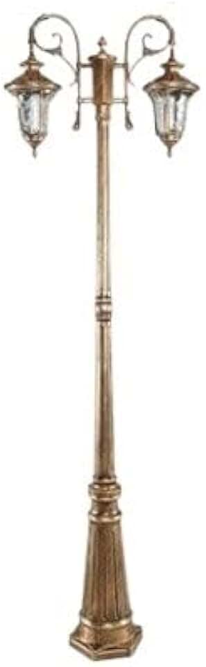 GUOCC Creative Traditional High Pole Landscape Lantern European Outdoor Waterproof IP54 Lawn Streetlight Glass Bollard Post Light Exterior E27 Aluminum Bollard Pedestal Lamp Patio Community Lawn Villa