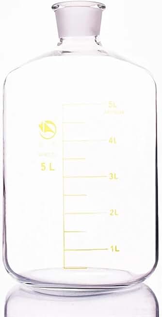 Lab bottle Serum bottle,Borosilicate glass 3.3,Capacity 5000ml,13# bottle mouth,Reagent bottle,Graduation Sample Vials Lid