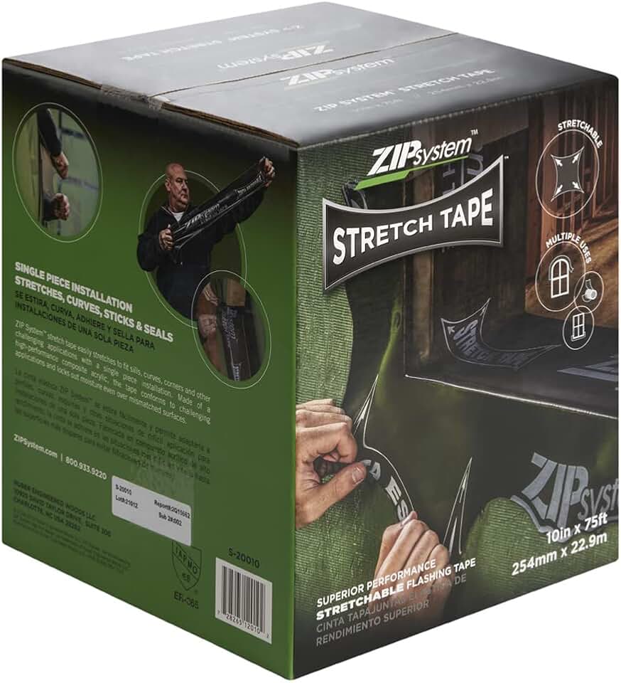 ZIP System Huber Stretch Tape | Self-Adhesive Flexible Flashing for Doors-Windows (10