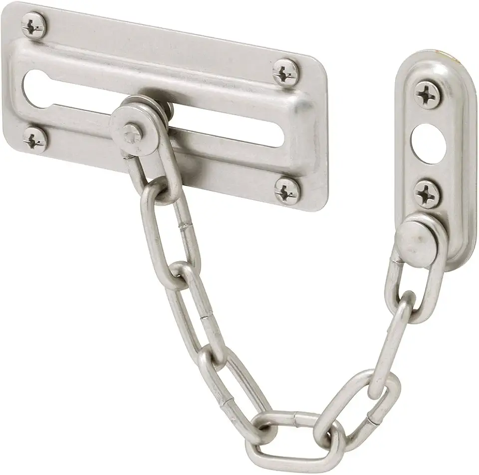 Defender Security U 10386 Door Guard, Steel Chain Type, Satin Nickel, Pack of 180