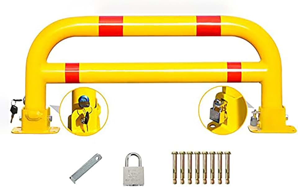 Double-Rod Parking Space Lock, Parking Bollards, Lockable Folding Parking Barrier, Manual Parking Blocker, Car Park Driveway Guard Saver