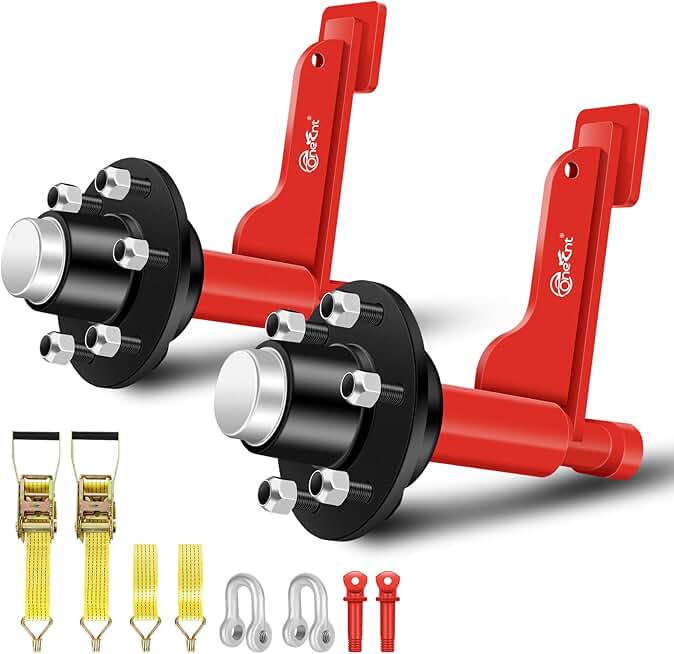 2Pcs Shipping Container Wheels 6-Lug Wheels kit|Shipping Container Accessories|Shipping Container Axles with Ratchet Tie Down-Moves 20ft.-40ft. Shipping Container