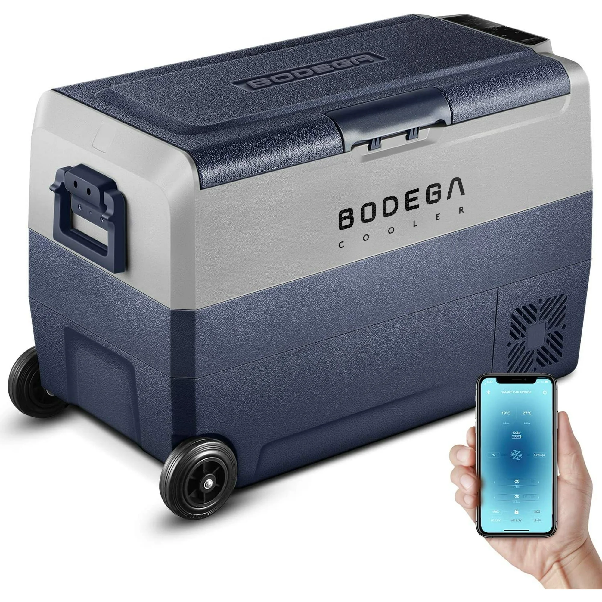 BODEGA 12 24V DC 64 Quart Car Refrigerator Portable Compressor Freezer for Camping Travel