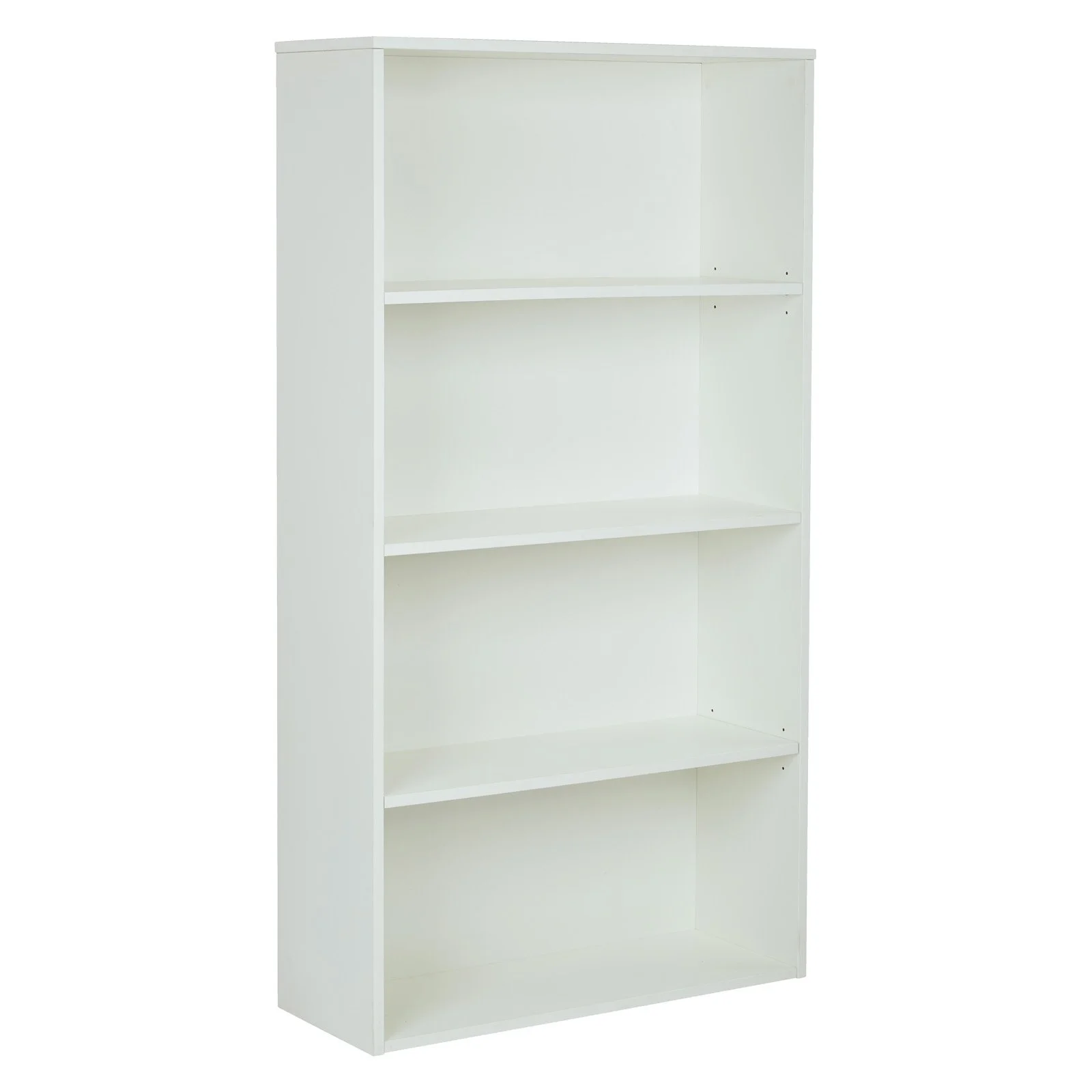 OSP Home Furnishings Prado 60-in 4-Shelf Bookcase with 2 Adjustable Shelves and 2 Fixed Shelves in White
