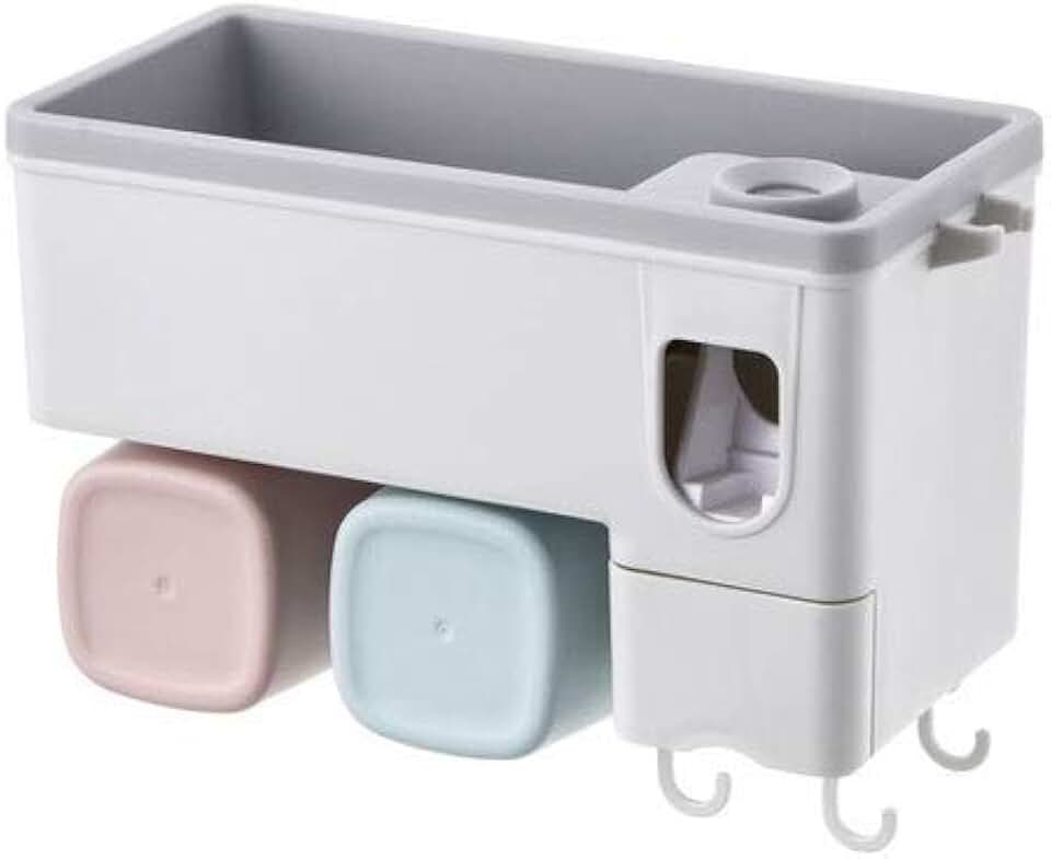 Magnetic Attraction Toothbrush Holder Couple Toothpaste Shaver Shelf Cup Storage Rack Bathroom Washroom Accessories Set Wall(23cm)