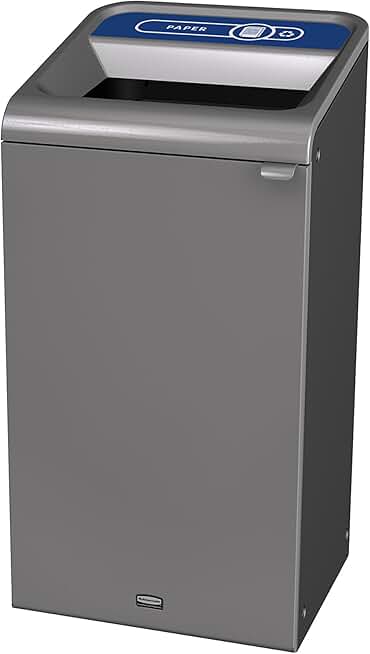 Rubbermaid Commercial Products 1961623 Configure Waste Receptacle Paper Recycling Can, 23 gal, Grey Stenni