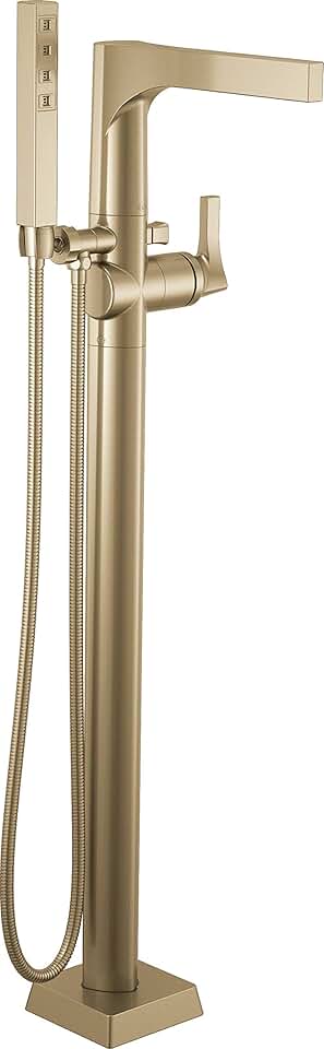 DELTA FAUCET T4774-CZFL Tub Filler with Handshower Floor-Mount, Champagne Bronze