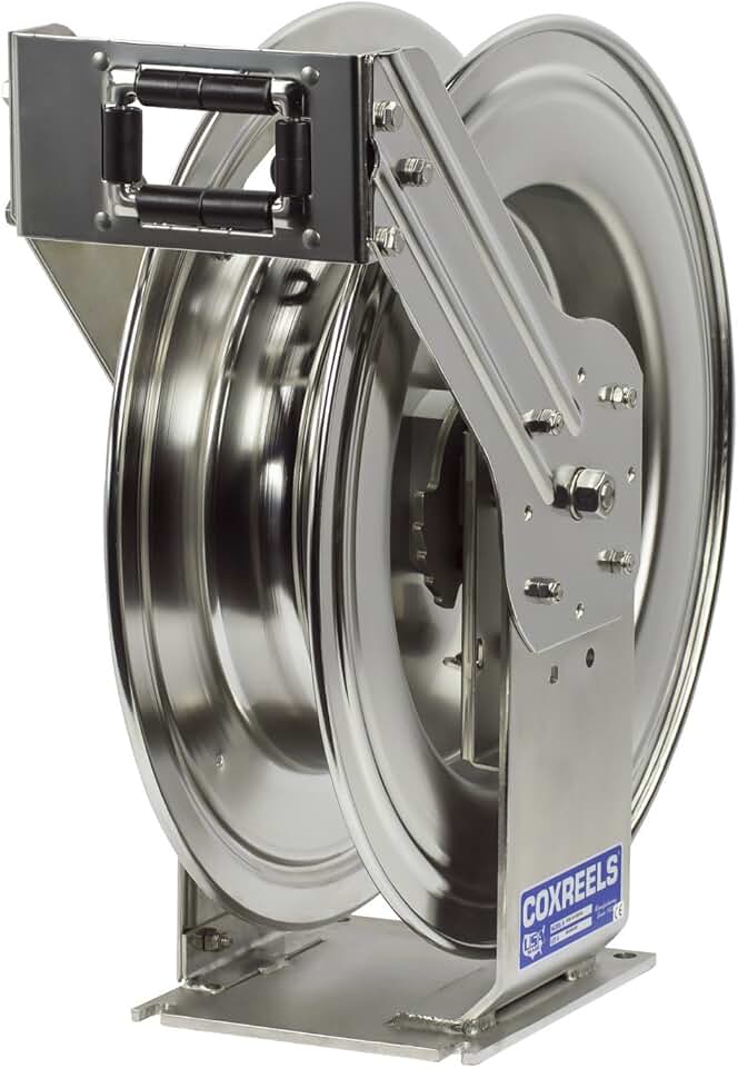 Coxreels TSHL-N-550-SS Stainless Steel Spring Rewind Hose Reel: 3/4