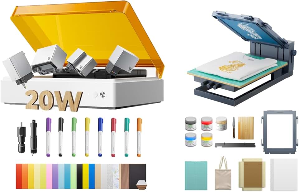 xTool M1 Ultra 20W Color Bundle - with Screen Printer (9