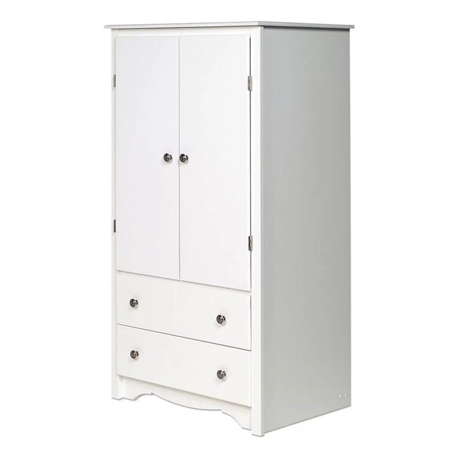 Pemberly Row Modern Engineered Wood TV Wardrobe Armoire in White