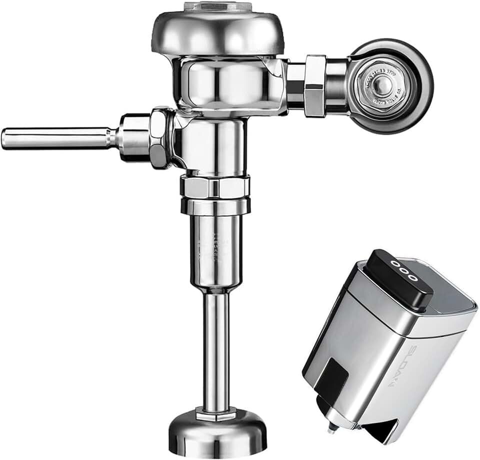 Sloan Regal 186 Urinal Flushometer, 3982604 & Sloan EBV-500-A Retrofit, 3325500 Bundle - Fixture Connection Top Spud, 0.125 GPF Manual Flush Valve, Exposed Side Mount Sensor, 72 Hour Sentinel Flush