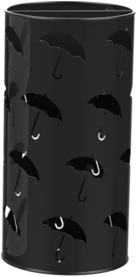 Umbrella Stand Rack Wrought Iron Umbrella Stand Creative Umbrella Pattern Umbrella Rack Umbrella Holder with Anti-Slip Mat Umbrella Bucket Umbrella Holder Bin (Blue : Noir, Size : 25 * 50cm)