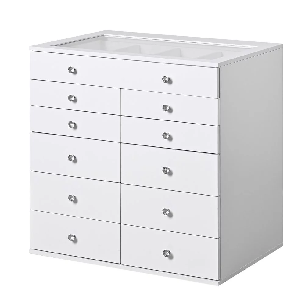 Impressions Vanity SlayStation Display Chest with 11 Drawer, Craft Storage Organization (White)
