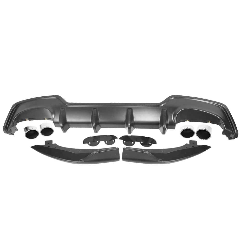 Ikon Motorsports Compatible with 19-22 Corolla Hatchback Unpainted Rear Diffuser & Bumper Splitter & Muffler Tip