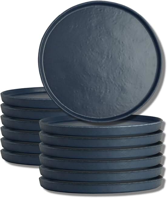 Creations Melamine Dinner Plates, Steelite Heavy Duty Unbreakable Commercial Foodservice Restaurant, Cali Harbor Round 10.7