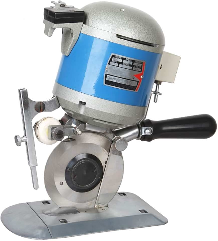 Electric Round Knife Cutting Machine 5” High Power Rotary Fabric Cutter for Cloth Tie Carpet with Stepless Motor (220V)