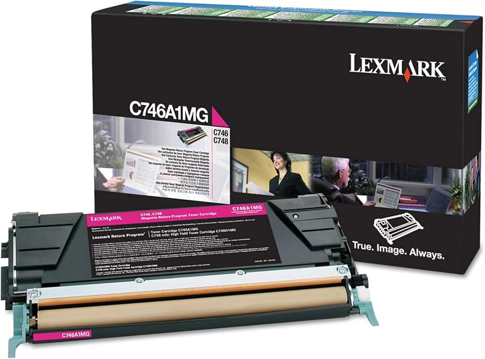 Lexmark C746A1MG Toner Cartridge, Magenta in Retail Packaging
