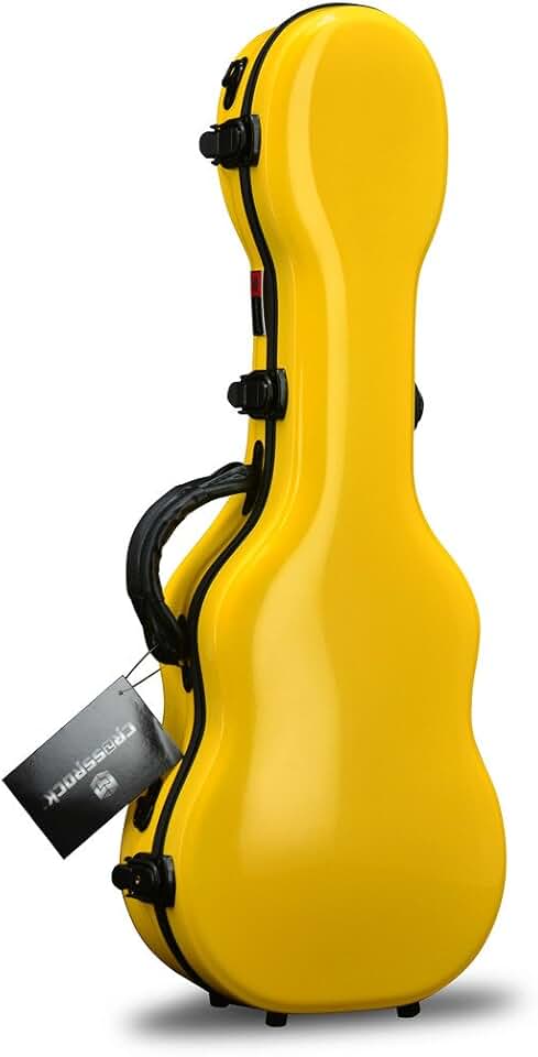 Crossrock CRF1000SUYL Fiberglass Soprano Ukulele Hard-Shell Case, 20mm padding, 3 latches, Backpack Style in Yellow