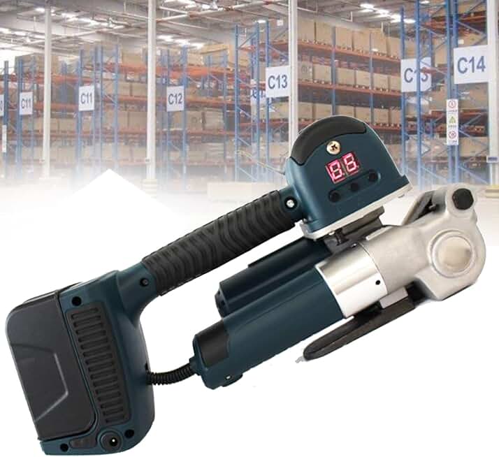 Automatic Hot Melting Banding Electric Strapping Tool Handheld Welding Strapping Machine 3500N Adjustable Tighten Force Rechargeable Battery Powered for PET/PP Belt