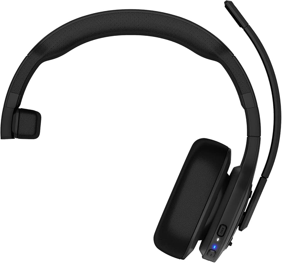 Garmin dēzl™ Headset 100, Single-Ear Premium Trucking Headset, Active Noise Cancellation, Superior Battery Life and Memory Foam Ear Pads,Black