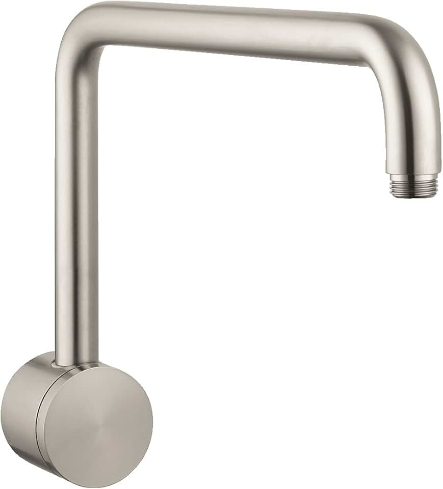 hansgrohe Raindance Raised Height 16-inch Modern Rotating Showerarm in Brushed Nickel, for Wall Mount Showerhead, 06476820