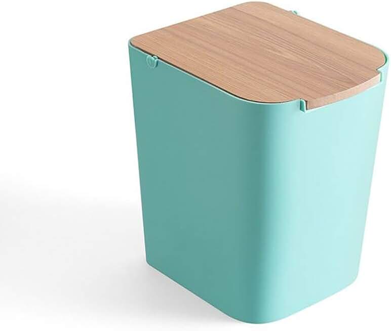 Environmental Trash Can Household Trash Can Press Storage Bin with Lid Trash Can Kitchen Bathroom Trash Can White(D)